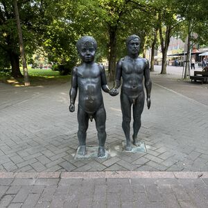 Sculpture of Father and Son
