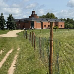 Exterior of monastery at Hill of Crosses