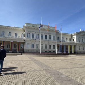 Mayor's residence, note the Ukrainian colors